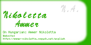 nikoletta ammer business card